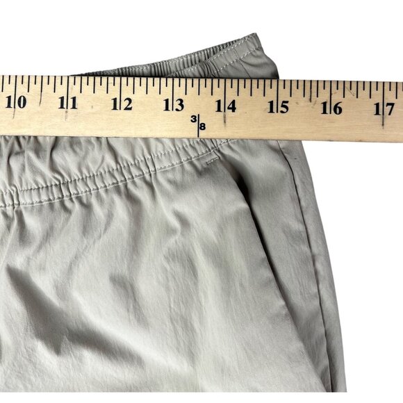 Athleta Avenue Wide-Leg Cropped Pants Beige Polyester Womens Casual Size Medium - Picture 7 of 15